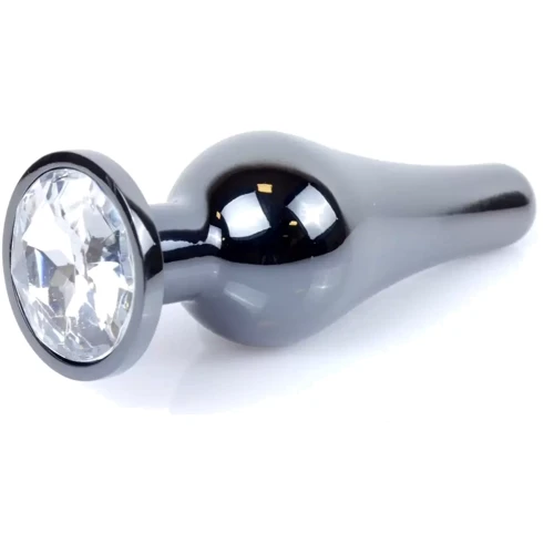Анальная пробка с кристаллом BOSS of TOYS Boss Series - Jewellery Dark Silver BUTT PLUG Clear, BS6400057 фото 6