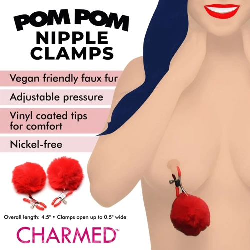 Зажимы для сосков Charmed Pom Pom Nipple Clamps Red: Для кого Унисекс
