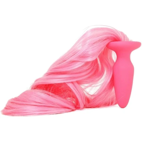 Анальна пробка з хвостиком Unicorn Tails Pastel, 8,4х3,2 см, рожевий: Особливості З хвостиком