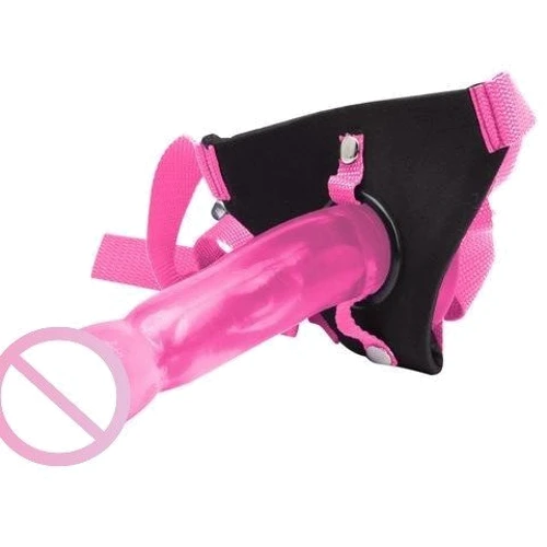 Страпон Climax Strap-on Ice Dong & Harness set, рожевий: Тип Реалістичні