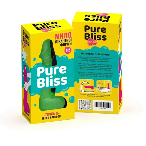 Крафтовое мыло-член с присоской Pure Bliss BIG Green, натуральное фото 4
