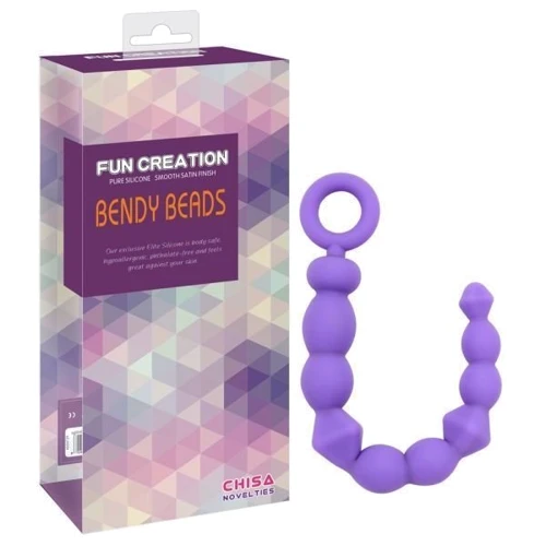 Анальная цепочка Chisa BENDY BEADS, Purple: Тип Анальные цепочки, бусы