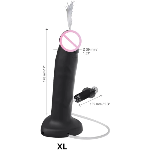 Фаллоимитатор Strap-On-Me Squirting Cum Realistic Dildo Black XL: Мошонка Нет