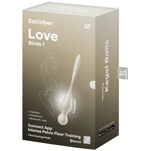 Вагинальные шарики с вибрацией Satisfyer Love Birds 1 Connect App White: Особенности Соединены между собой, Влагозащищенные