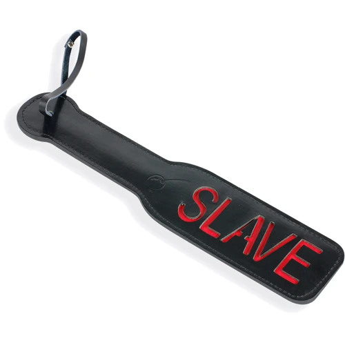 Шлепалка Пикантные Штучки с рельефной надписью SLAVE, черный