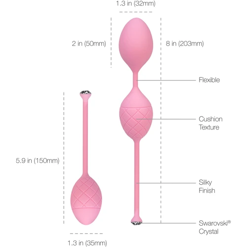 Frisky Pleasure Balls Set - комплект вагинальных шариков: Особенности Соединены между собой, Смещенный центр тяжести