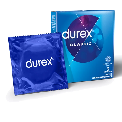 Презервативи латексні зі змазкою Durex №3 Classic класичні: Кількість в упаковці 3
