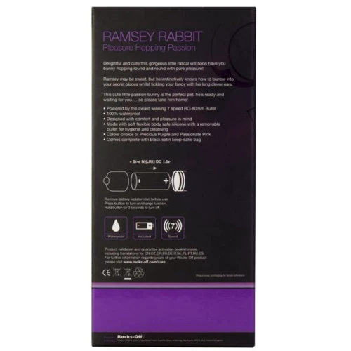 Вібратор Rocks Off Ramsey-Rabbit 7 Purple: Тип і форма Кролик