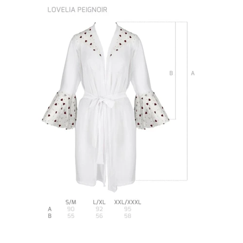 Пеньюар Passion LOVELIA PEIGNOIR white S/M: Декор Волан