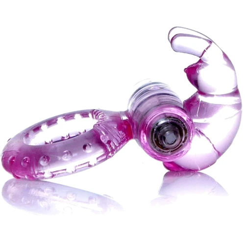Эрекционное кольцо c вибрацией BOSS Series Rabbit Vibro Cock Ring Pink: Цвет розовый