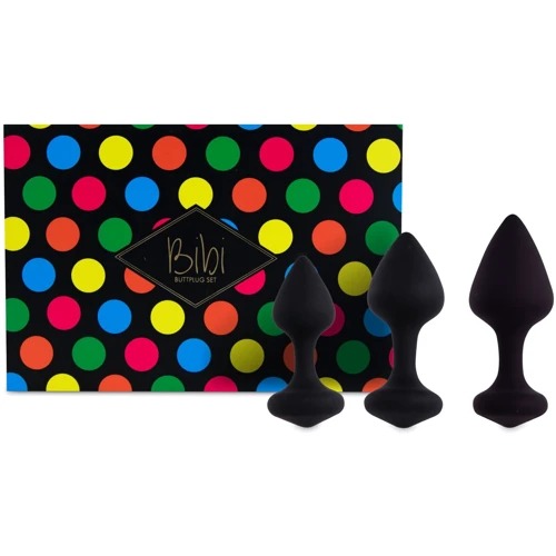 Набор силиконовых анальных пробок FeelzToys - Bibi Butt Plug Set 3 pcs Black
