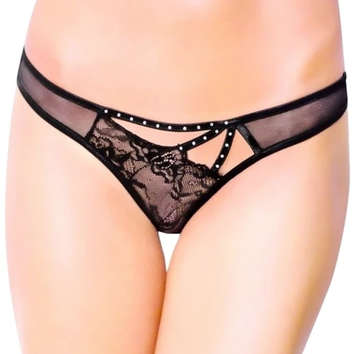 Жіночі трусики SoftLine - Thongs 2441, M/L (black): Вид Трусы