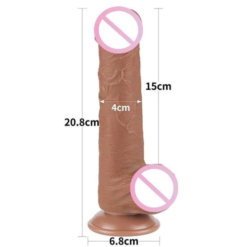 Фалоімітатор LoveToy Sliding-Skin Dual Layer Dong 8" Brown: Наявність вібрації  Нет