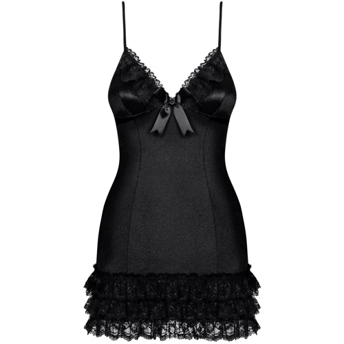 Сексуальний комплект Obsessive Blackbella chemise, S / M фото 2