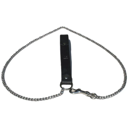 Кожаный поводок с цепью Kiss Leather: Цвет черный
