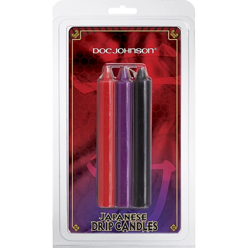БДСМ свечи низкотемпературные Doc Johnson Japanese Drip Candles - 3 Pack Multi-Colored