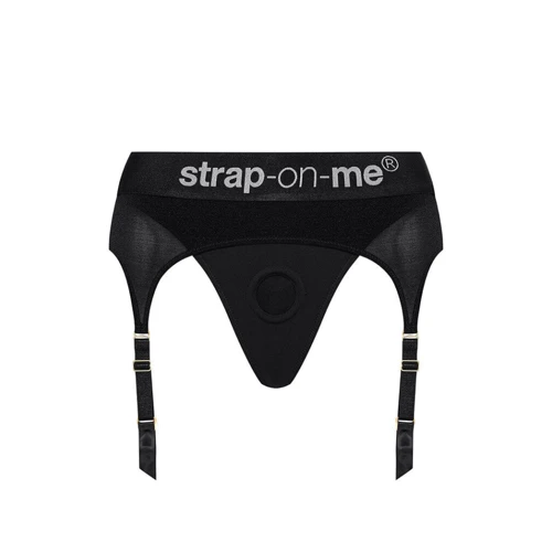 Трусы для страпона с подвязками для чулок Strap-On-Me REBEL HARNESS - L фото 9