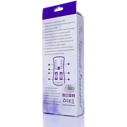 Вибратор с ротацией и стимулятором клитора Boss Series - Bird PINK, BS2600096: Длина, см 23