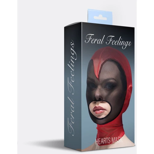 Маска сердце сетка с открытым ртом Feral Feelings - Hearts Mask Red/Black: Производитель Feral Feelings