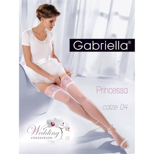 Чулки Gabriella Princessa 04 20 den с самоудеживающимся кружевом 14,5 см, 3/4: Для кого Для женщин