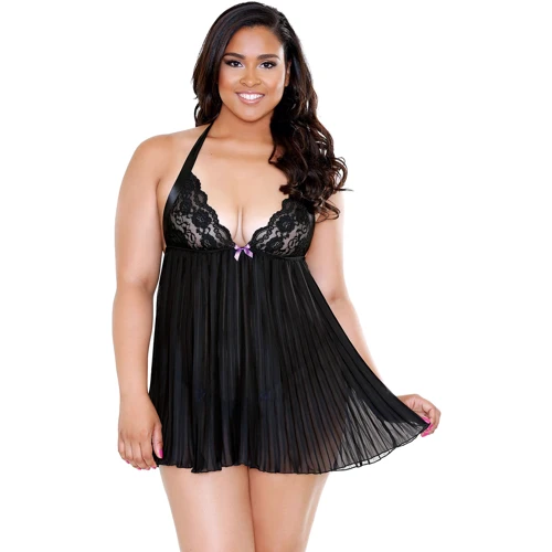 Плиссированный беби долл и стринги Fantasy Lingerie, XL/XXL фото 3