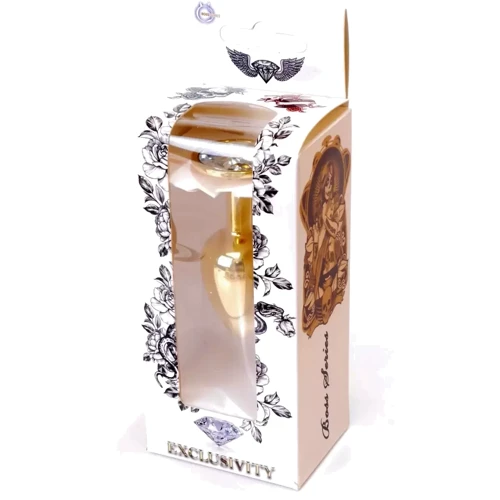 Анальная пробка BOSS of TOYS Boss Series - Jewellery Gold PLUG Clear S (BS6400021): Материал Медицинский металл