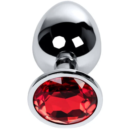 Анальная пробка с кристаллом Metal By Toyfa Silver anal plug red gem: Тип Анальные пробки