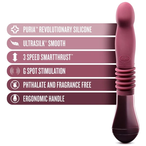 Пульсатор Temptasia by Blush - Trixie Thrusting Dildo - Wine Red: Длина, см 28.5