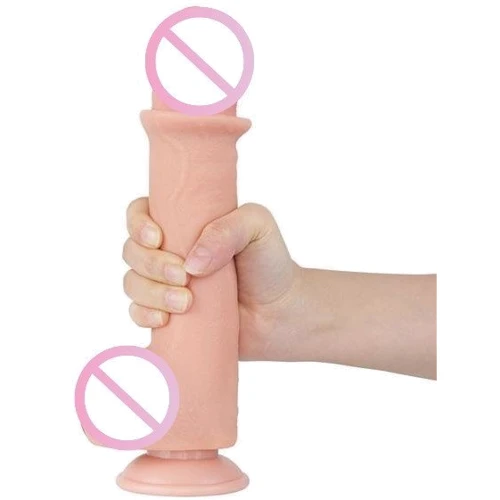 Фалоімітатор LoveToy Sliding-Skin Dual Layer Dong 9.5" Flesh: Наявність вібрації  немає