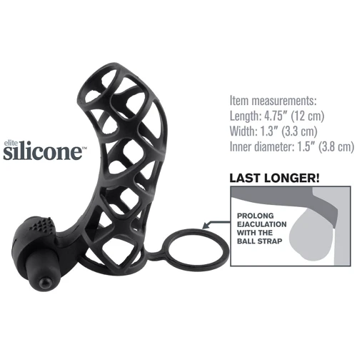 Pipedream FX Extreme Silicone Power Cage Вибронасадка на член, 12х3,3 см: Призначення Для збільшення