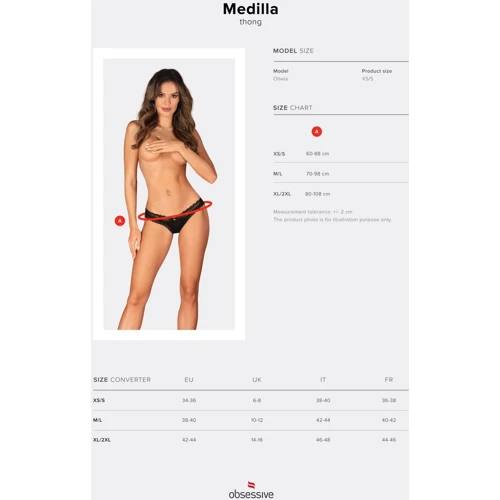 Трусики Obsessive Medilla thong M/L: Применение На попу