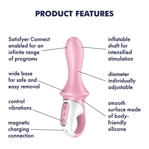 Анальный вибратор с функцией надувания Satisfyer Air Pump Booty 5+ Inflatable Anal Vibrator Pink фото 8