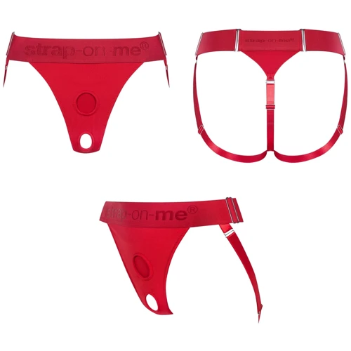 Трусики для страпона Strap-On-Me Harnais Lingerie Unique - One Size - Red фото 2
