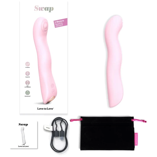 Вибратор Love To Love Swap - Вaby Рink с пульсирующей жемчужиной для точки G: Длина, см 15