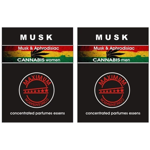 Комплект для пар: Духи с феромонами для женщин Musk Cannabis, 2.4 мл + Духи с феромонами для мужчин Musk Cannabis, 2.4 мл