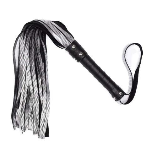 Флоггер из натуральной кожи Flirty Hard Leather - Black & Silver, BG-00036: Производитель Flirty