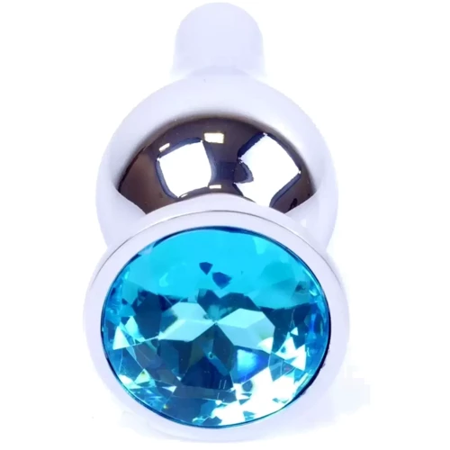 Анальная пробка BOSS of TOYS Boss Series - Jewellery Silver BUTT PLUG Light Blue (BS6400076) фото 7