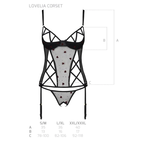 Эротический комплект Passion LOVELIA CORSET black S/M: Фасон Балконет