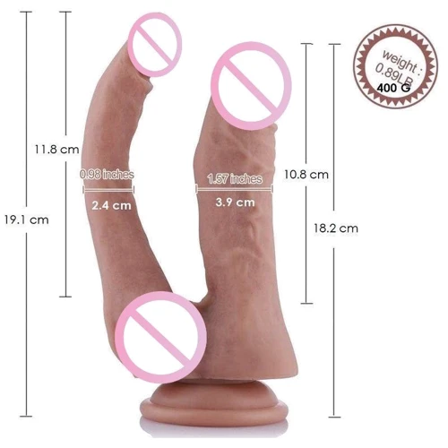 Двойной фаллоимитатор-насадка Hismith 9.8" Double Penetrator Silicone Dildo: Тип Реалистичные