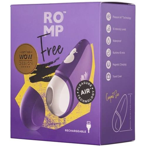 Вакуумный клиторальный стимулятор Romp Free, дорожный чехол: Тип и форма Вибромассажер
