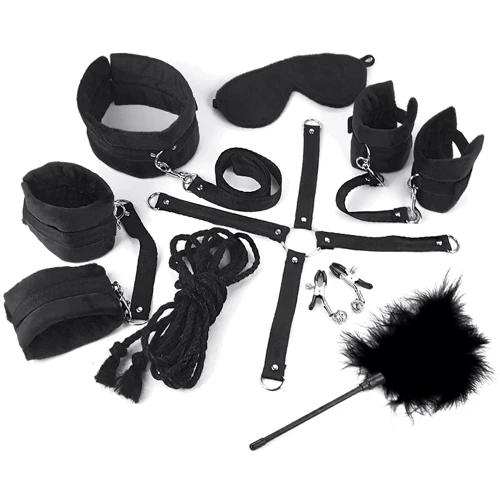 Набор БДСМ Art of Sex - Soft Touch BDSM Set 9 предметов черный: Для кого Для пары