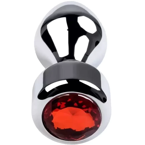 Анальная пробка с кристаллом Metal By Toyfa Silver anal plug фото 8