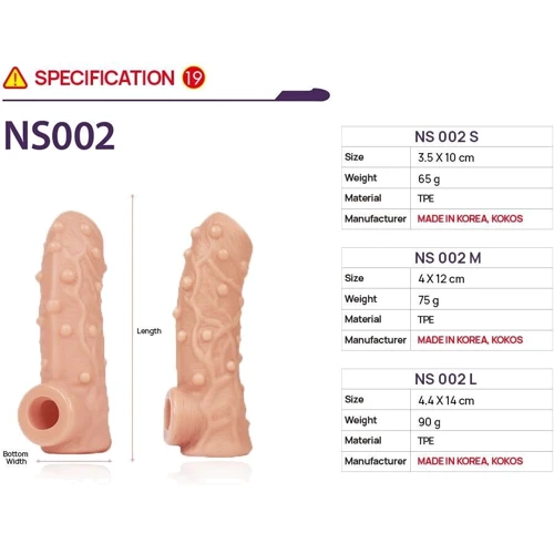 Насадка на член Kokos Nude Sleeve NS 002 M: Назначение Для утолщения