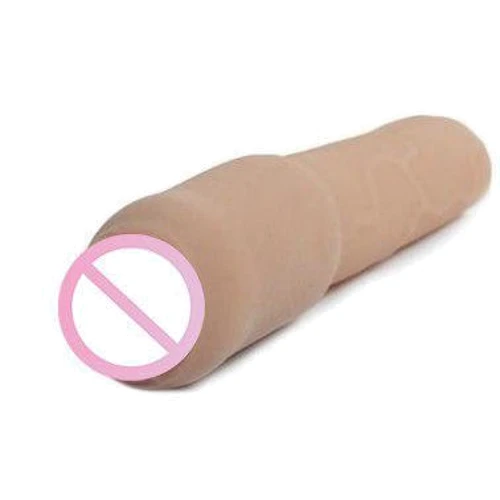 Насадка для увеличения члена CyberSkin 3" Xtra Thick Uncut Penis Extension, + 7,5 см, телесный