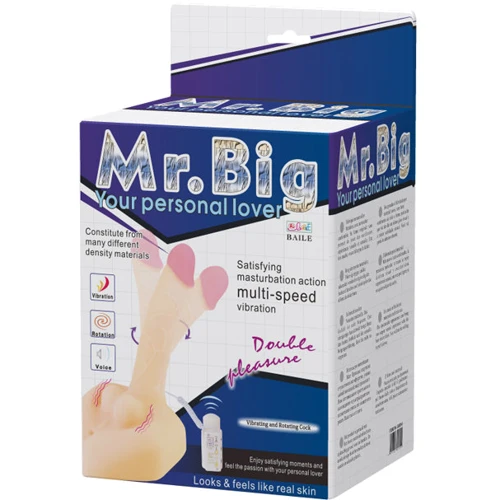 Вібратор з ротацією LYBAILE Mr.Big Vibrating & Rotating Cock Flesh: Довжина, см 21