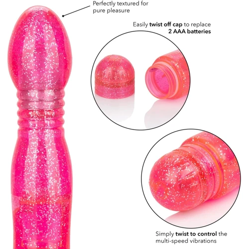 Мультискоростной вибратор CalExotics Sparkle Twinkle Teaser, 14х3,75 см: Тип управления Поворотное реле