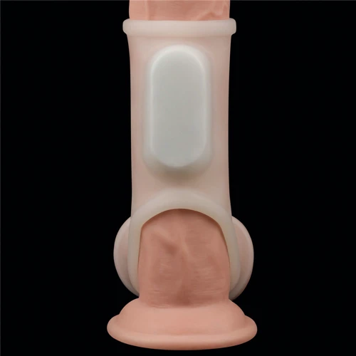 Насадка на член із вібрацією LoveToy Vibrating Silk Knights Ring with Scrotum Sleeve White: Призначення Для потовщення