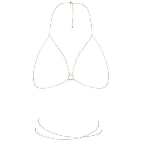 Украшение-портупея Bijoux Indiscrets Magnifique Bra Chain - Gold: Вид Портупеи