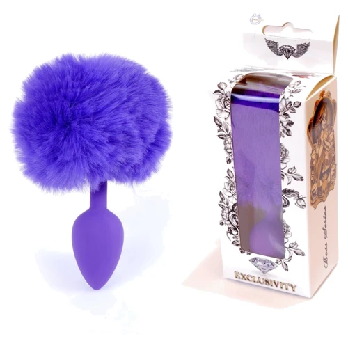 Анальна пробка із хвостом Jewellery Silicon PLUG Bunny Tail Purple фото 6