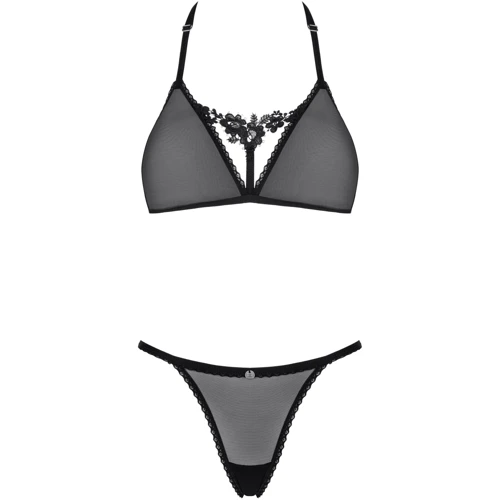 Комплект белья Obsessive Celia Noir set black XL/2XL: Применение На тело